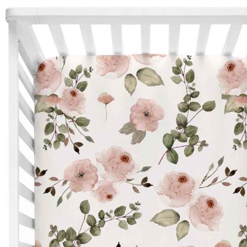 Millie's Dusty Rose Garden Crib Sheet