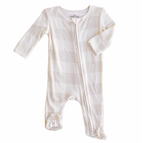 All Bamboo Waffle Zipper Footies