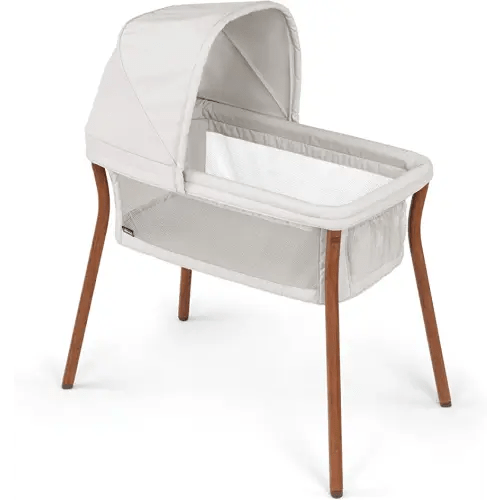 Chicco LullaGo® Anywhere LE Portable Bassinet, Space-Saving Baby Bassinet with Canopy, Waterproof Mattress and Fitted Sheet, Travel Bassinet for Baby Includes Carry Bag | Serene/Beige