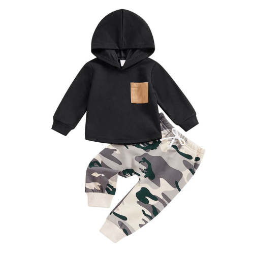 Little Boy Black Camo Hooded 2-Piece Outfit Set
– The Trendy Toddlers