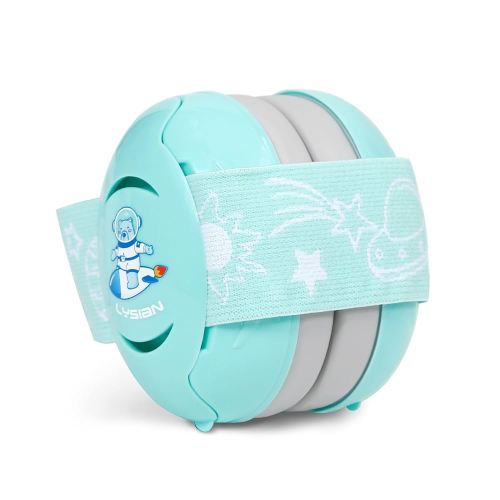 LYSIAN Aqua Baby Ear Muffs Noise Cancelling Headphone for Infants with Elastic Headband, Hearing Protection Kid Earmuffs for Sleep, Parade, Festival, Games,Travel, Fireworks