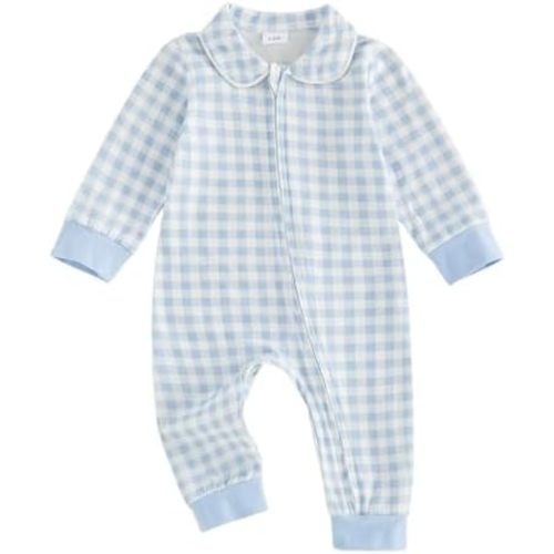 Seyurigaoka Newborn Baby Boy Girl Romper Long Sleeve Zipper Jumpsuit