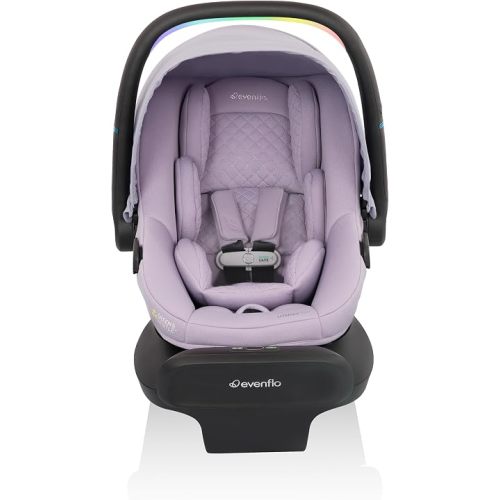 Evenflo LiteMax NXT Rear-Facing Lightweight Preemie and Infant Car Seat 3-30lbs with SensorySoothe. Easy Install with Base (Agate)