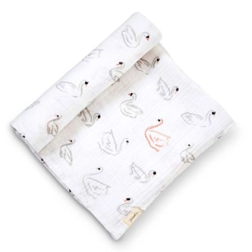 Organic Cotton Swaddle, Swan Lake