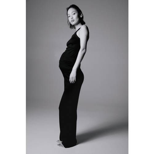 MAMA BEFORE & AFTER RIBBED JERSEY PANTS