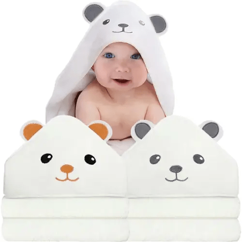 2 Pack Hooded Baby Towels, Premium Ultra Soft Organic Baby Bath Towel – Absorbent and Hypoallergenic Towels for Baby Boy Girl, Toddler, Newborn Essentials