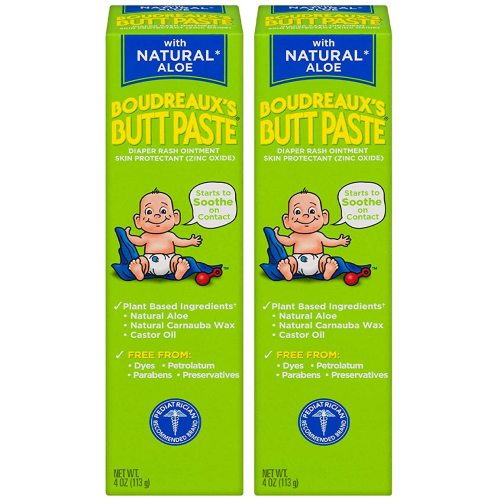 Boudreaux's Butt Paste With Natural Aloe Diaper Rash Ointment, 4 Oz, 2 Pack - 4 oz - Pack of 2
