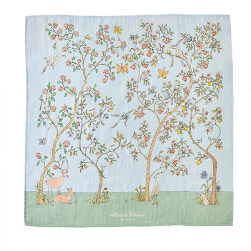Atelier Choux Carré – In Bloom Blue Swaddle | Caitlin Wilson