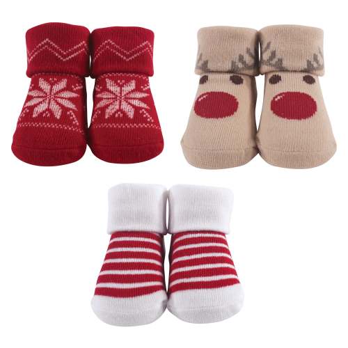 BabyMallOnline.com Hudson Baby Socks Boxed Giftset, Reindeer - Hudson Baby Socks Boxed Giftset, Reindeer