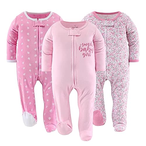 The Peanutshell Baby Girl Sleepers, Sleep and Play Footed Baby Pajamas for Girls, Baby Pjs, Newborn, 0-3, 3-6, 6-9 Months