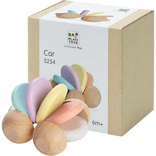 PlanToys® Wooden Baby Push Toy Car | Montessori Toy for Infants | Wooden Baby Toy with Flexible Body | Sensory & Motor Skill Development Toy for 6+ Months