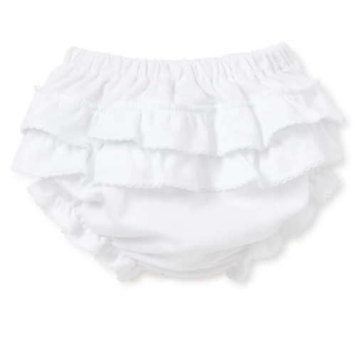 White Kissy Basics Ruffle Diaper Cover