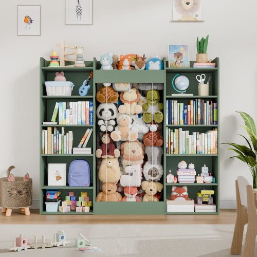 Latitude Run® 62.8''H 6-Tier Kids Bookshelf with Stuffed Animal Storage (White) & Reviews | Wayfair