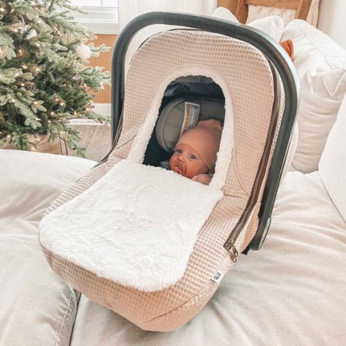 Gliz Design | Baby Car Seat Winter Covers | Waffle - Sage