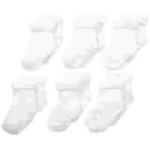 Gerber Baby Unisex 6 Pack Socks, White, 0-3 Months