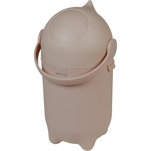 Nattou - Dropy Diaper Bin - Taupe - 27x27x48.5 cm - Polypropylen/ABS