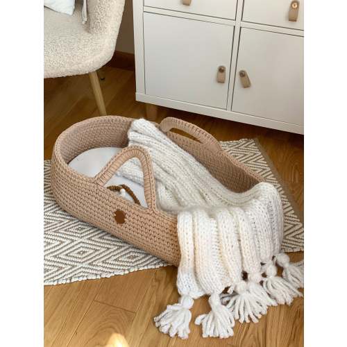 Boho Hand-Knitted Baby Blanket