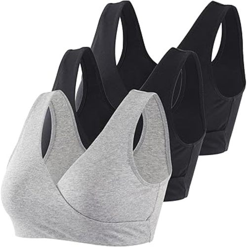 Maternity Nursing Bras - Soft Cotton Sleep Bra for Pregnancy and Breastfeeding, Comfortable Wire-Free Design
