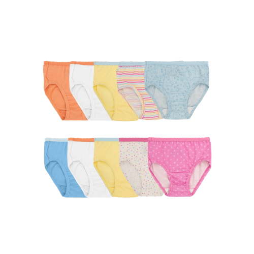 Fruit of the Loom Toddler Girl Eversoft Cotton Brief Underwear, 10-Pack, Sizes 2T-5T