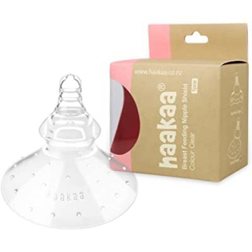 haakaa Nippleshield Silicone Nipple Shields for Breastfeeding with Carry Case Super-Soft, 1pk