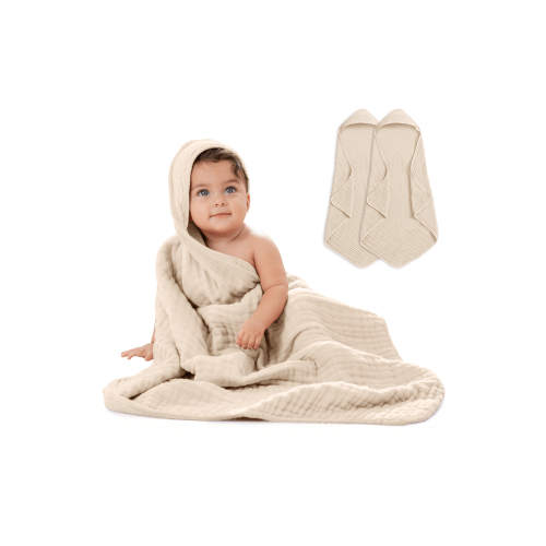 Hooded Baby Towels - 6 Layers, Pack of 2