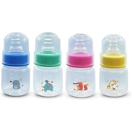4-Pack Anti-Colic Baby Bottles for Newborns, 2oz (60ml) | BPA-Free, Breastfeeding Transition, Vented for Gas & Colic Relief | Ideal for Baby Registry