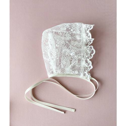 Baby girl bonnet, newborn bonnet, christening bonnet, baby girl hat, lace bonnet baby girl