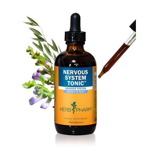 Herb Pharm Nervous System Tonic Liquid Herbal Formula to Strengthen and Calm the Nervous System - 4 Ounce