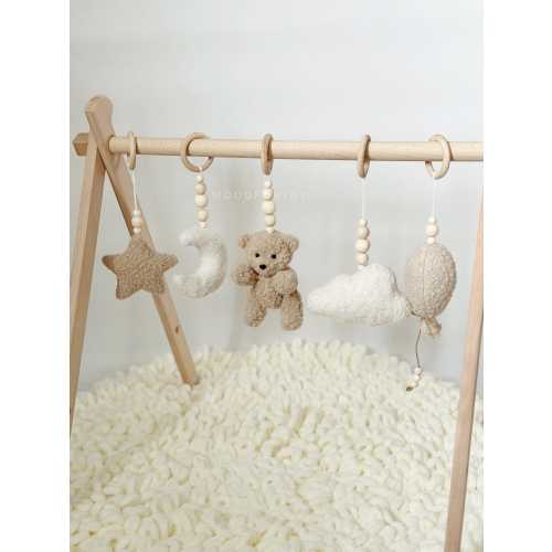 Baby gym boucle Bear Balloons Moon Star Cloud Baby gym set Handing sensory toys Toddler activity centre  frame baby Baby gym toy
