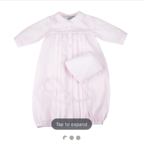 Girls Dot Embroidered Take Me Home Gown with Hat | Feltman Brothers
