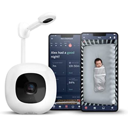 Nanit Pro Smart Baby Monitor & Wall Mount – Wi-Fi HD Video Camera, Sleep Coach and Breathing Motion Tracker, 2-Way Audio, Sound and Motion Alerts, Nightlight and Night Vision, Includes Breathing Band