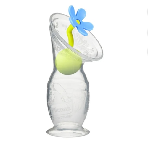 Haakaa Gen 2 Silicone Manual Breast Pump with Suction Base and Blue Stopper 4 oz