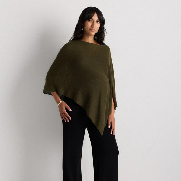 Lightweight Cotton Cashmere Nursing Shawl in Olive
