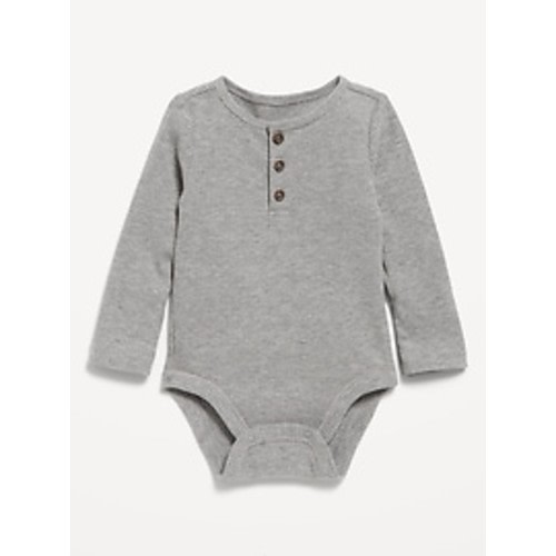 Long-Sleeve Ribbed Henley Bodysuit for Baby | Old Navy