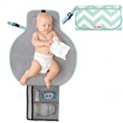 Munchkin Portable Diaper Changing Kit with Changing Pad and Wipes Case, Grey