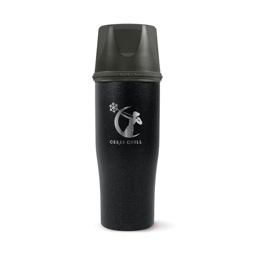 CERES CHILL Mini Breastmilk Chiller Demigoddess, Reusable Breastmilk Storage Container, Keeps Milk at Safe Temperatures for Up to 16 Hours,Bottle Cooler,Connects W/Most Major Pumps (Shimmering Black)