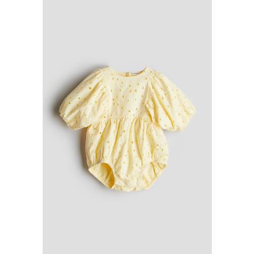 EYELET EMBROIDERED ROMPER SUIT