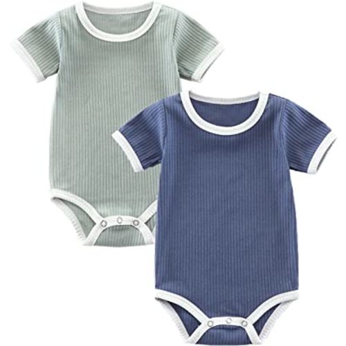 Jimonda Baby Bodysuit, Baby Girls Boys Romper,Gender Neutral Baby Clothes, Organic Cotton,Pack of 2