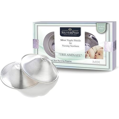 999 Silver Nursing Cups, Silver Nipple Shield, Soothe and Protect Sore Nipples, Silver Nipple Covers Breastfeeding, Silver Nipple Cups, 2 Pieces