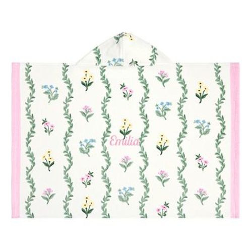 Stripe Floral Baby Beach Hooded Towel , Multi