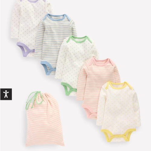 5-pack Bodies-Multi Ivory Spot/Stripe | Boden USA