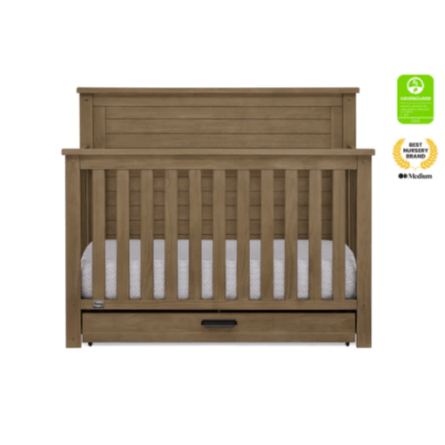 Caden 6-in-1 Convertible Crib with Trundle Drawer - Aged Oak
