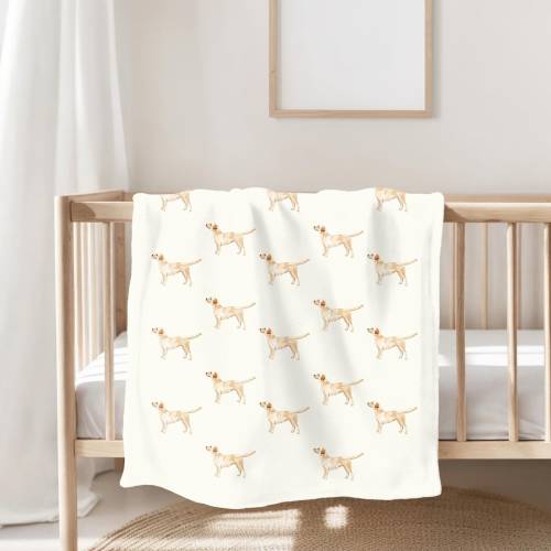 Watercolor Golden Labrador Retriever Minky Fleece Blanket Golden Lab Baby Blanket Yellow Lab Nursery Decor Yellow Lab Mom Gift Labrador Gift