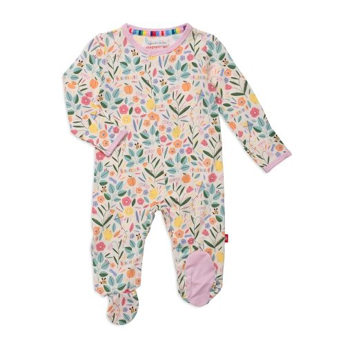 Magnetic Me Girls Modal Magnetic Baby Footie Pajamas | Silky Soft Modal Fabric | Baby Sleepers Available Sizes PRE - 24M
