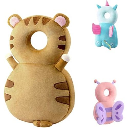 Toddler Baby Head Protection Cushion Backpack Wear,Brown Tiger