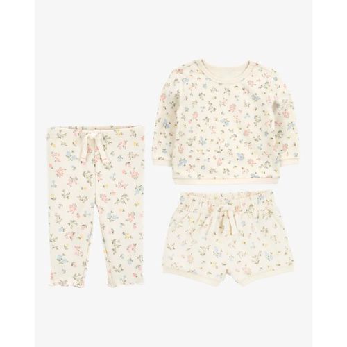 Baby 3-Piece Floral French Terry Mix-and-Match Outfit Set - Ivory | Carter's