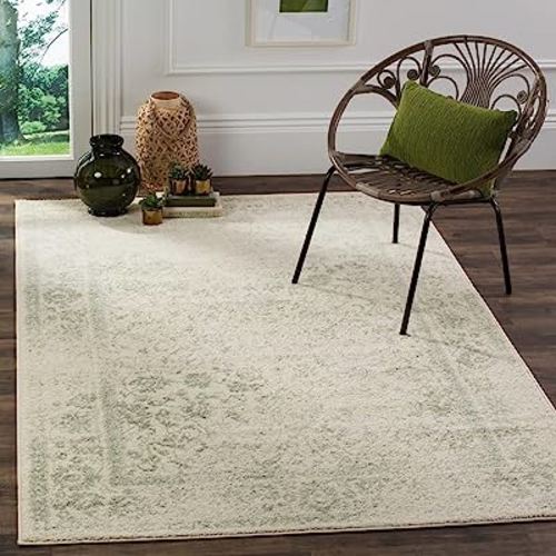 SAFAVIEH Adirondack Collection Area Rug - 6' x 9', Ivory & Sage, Oriental Distressed Design, Non-Shedding & Easy Care, Ideal for High Traffic Areas in Living Room, Bedroom (ADR109V)