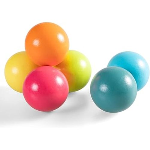 1.8 Inch Montessori Wooden Rainbow Balls, Colorful/Pastel/Natural Wooden Ball Toys for Toddler & Baby Grasping, Preschool Learning Material, Educational Counting Toy - 6 Pcs