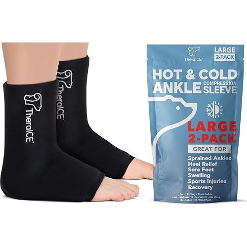 TheraICE Ankle Ice Pack Wrap, Achilles Tendonitis Brace, Plantar Fasciitis