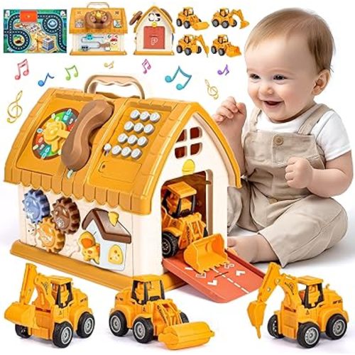Baby Toys for 1 2 3 Year Old Boy and Girl Gifts Toddler Toys Age 1-2 10-in-1 Montessori with Sound Lights Music Clock Telephone and Car Educational Birthday for Boys Girls 12-18 Months